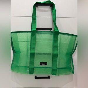 Kate Spade New York Green Transparent Mesh Beach Tote Bag Reusable